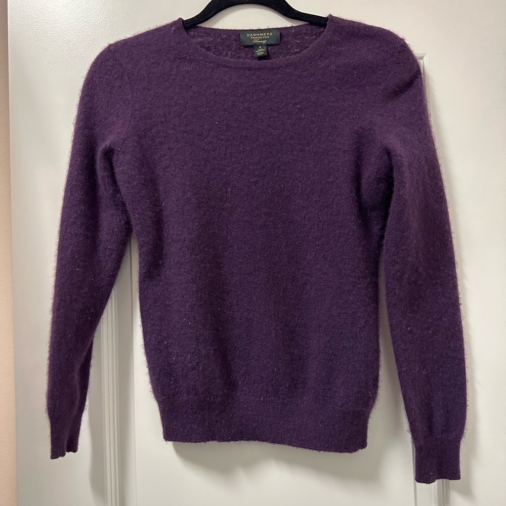 Charter Club purple size small 100% cashmere sweater